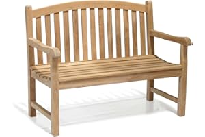 Jati Gloucester Teak Curved Back FULLY ASSEMBLED 2 Seater Garden Bench 1.2m - 4ft Garden Bench Brand, Quality & Value