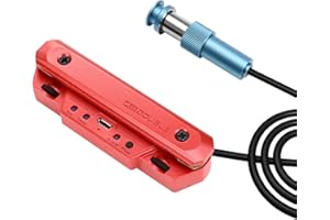 SUNYIN Tonabnehmer für Akustikgitarre, wiederaufladbar, aktives Schallloch, verstellbarer Tonabnehmer für Gitarre, Magnetspule, eingebauter Lautstärkeregler, Mikrofon, akustischer Tonabnehmer (rot)