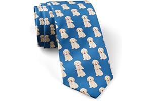 IKIKI-TECH Skinny Slim Fashion Necktie for men Novelty Conversational Neckwear Ties (Labrador Golden Retriever Dog Pattern), As Shown, Large