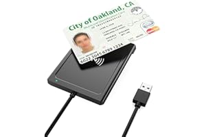 ROCKETEK USB Chipkartenleser mit NFC - SmartCard Reader/SIM Kartenlesegerät - kompatibel mit Mac OS X + Windows 11 - für den neuen Personalausweis Gesundheitskarte Bankkarten