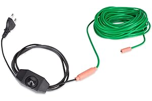 Waldbeck Greenwire Select 12 Plant Warming Cable - Length: 12m, Heating Cable + 1.8m Power Supply, With Thermostat, 5-25 ° C Above Ambient Temperature, Heating Power: 6 W/m, Protection Class: IP68