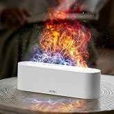Airlys Flame Diffuser: 150ml Aromatherapy with 7-Color LED Light, Customizable Timer, and Mesmerizing Flame Effect for Relaxa