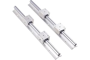 GooEquip Linear Rail 2pcs SBR16 600mm Linear Rail Guide + 4pcs SBR16UU Bearing Linear Rail Shaft Guide for 16mm Slotted Bearings(SBR16-600mm)