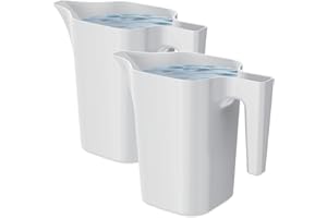 ‎PECZEKO PECZEKO Gießkanne 1,8 Liter für Haus & Garten - aus robustem Kunststoff - giesskanne zur einfachen Bewässerung von Blumen, Pflanzen und zimmerpflanzen 2er-Set (2 Pack) Weiß