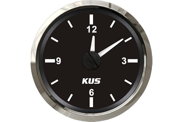 Kus Horloge au format 12 heures avec rétroéclairage, 52 mm, 12 V/24 V