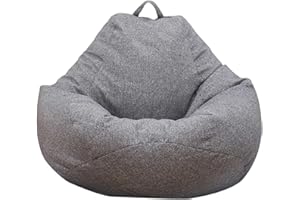 CIVG Copertura per Poltrona a Sacco,Copertura per Sacco di Fagioli senza Riempimento,Pouf a Sacco Morbido con Zipper Fodera per Adulti e Bambini,Poltrona a Sacco Adatta per Salotto(M, grigio scuro)