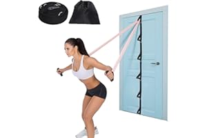 VXCVZV 1Pcs Black Heavy Duty Multi-Loop Door Anchor for Resistance Bands, 5-Point Anchor System with Storage Bag for Home Gym Workouts Training Men Women