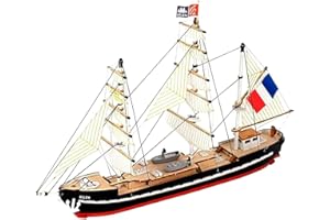 Artesanía Latina - Maquette de Bateau en Bois – Easy Kit Navire-École Français Belem - Modèle 17001, Échelle 1:160 - Modèles Réduits à Assembler - Niveau Débutant
