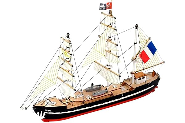 Artesanía Latina - Maquette de Bateau en Bois – Easy Kit Navire-École Français Belem - Modèle 17001, Échelle 1:160 - Modèles Réduits à Assembler - Niveau Débutant