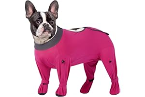 Hjyokuso Damskie body operacyjne dla psa po operacji, kombinezon dla psa z nogami, piżama dla psa po operacji, body dla psa zapobiegające lizaniu dla średnich dużych psów - L