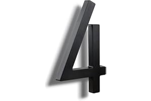 HASWARE Numeri civici eleganti in ABS da 15 cm, design elegante nero, resistenti e facili da installare (nero, 4)