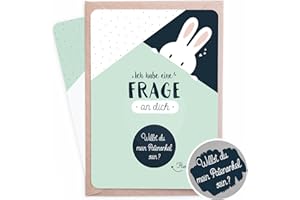 MANAHIA Rubbelkarte Patenonkel Hase | Willst du mein Patenonkel sein ? | Rubbellose Karte | Geburt - Taufpaten fragen - Patenonkel fragen - Schwangerschaft verkünden - Glückwunsch Rubbelkarte Schwanger
