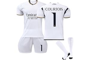 CHMORA 23/24 Nouvelle Saison R.Madrid Maillot No.7 Vinicius jr/Ronaldo, No.5 Bellingham Football Ensemble Garçons/Adultes Entrainement T-Shirt et Short avec Chaussettes Vetement Sport Outdoor