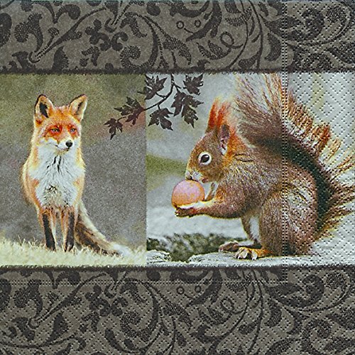 Preisvergleich Produktbild Servietten Fox meets Squirrel - Fuchs und Eichhörnchen