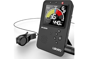 Metronom-Stimmgerät, LEKATO Digitales Metronom Stimmgerät Wiederaufladbar, Metronome-Tuner für Gitarre, Bass, Violine, Ukulele und Blasinstrumente, Präzisionstuner mit LCD-Display, Schwarz