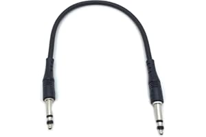 CUSTOM-LYNX Neutrik Rean B-Gauge 1/4" Jack Patch Cable Lead BPO GPO NRA-TCM 6.35mm (2FT, BLACK)