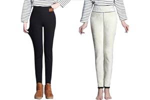 Fudaolee 1 Stück Leggings Damen Winter Warme Leggings mit Plüsch Gefüttert Thermo Elastische Leggings Mädchen Hohe Taille Verdicken Stretch Hose Strumpfhosen Größe XXS-XXL