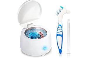 HIWILL Ultrasonic Cleaner Retainer Cleaning Machine - 43kHz Portable Ultra Sonic Cleaner Dental - Professional Cleaning Mouth Guard Aligner Denture for Home or Travel (Standard)