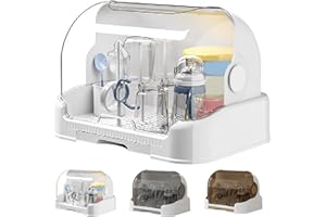 Oseczmut Egouttoir Biberon Bebe avec Couvercle | Sèche Biberons avec Bac À Eau Amovible | Rangement pour Biberons avec Couvercle Anti Poussière,Amovible Séchoir pour Bébé Bouteilles