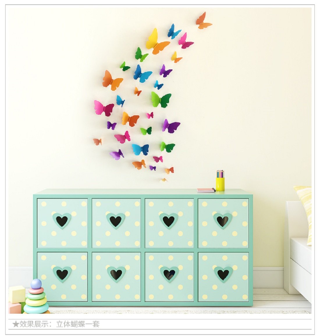 JAAMSO ROYALS Multicolour 3D Butterfly Stickers for Wall, Butterfly Decoration Items, Stickers, Decor, Butterflies, for Wall Decoration (29.5 CM X 21 CM) - Image 6