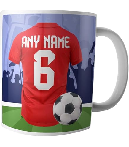 Taza Personalizable Con Diseño De Equipo De Fútbol (temática Del Club De Fútbol, Opciones De Color) – Cualquier Nombre/mensaje En Su Taza única – The Jags Harry Wraggs Maryhill Magyars, Cerámica, Amarillo