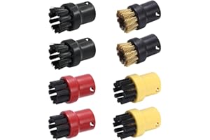 Jooheli Spazzole Rotonde per Pulitore a Vapore, Set di 8 Spazzole Rotonde, Spazzole Rotonde per Pulizia a Setole, Set di Spazzole Rotonde, Pulitore a Vapore Kärcher SC1 / SC2 / SC3 / SC4 / SC5