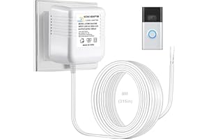 XZGM 24V Doorbell Transformer Adapter Compatible with Nest Honeywell Ecobee Sensis All Versions of Ring Video Doorbells Thermostats Power Supply Adapter (26FT White, 12.0, Watts)