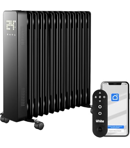 Pelonis Olieradiator, 2500 W, elektrische verwarming, 13 ribben met thermostaat, energiebesparend met 3 standen en oververhittingsbeveiliging, voor slaapkamer en kantoor