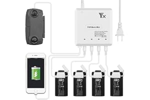 Taoke Caricabatterie Portatile 6 in 1 Caricabatterie Multiplo per Batteria DJI Mavic Mini Drone e Telecomando