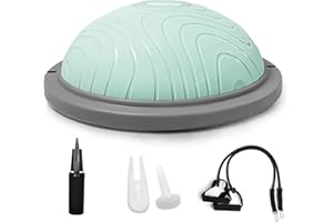 PROIRON Entrenador de Equilibrio, Ø47/60cm Equilibrio Trainer Fitness Bossu Balance Ball de Equilibrio, Equilibrio Bola con Inflador y Gomas, semiesfera de Ejercicios de Yoga, Pilates y Fitness