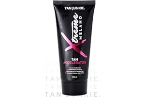 Tan Junkie Xtreme Melano Sunbed Cream 200ml - Luxurious Tanning Accelerator, Deep Tan Enhancer with Anti-Cellulite Benefits, Hydrating Sunbed Tanning Lotion with Amethyst & Gemstone Extracts