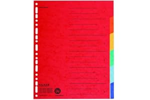 Original Falken cardboard registers extra wide for DIN A4+ 24.5 x 30 cm full height with organisational print 6-piece full colour for filing brochure and transparent pockets