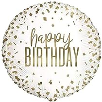Oaktree Sparkling Fizz Geburtstagsballon – Holografisch, Schwarz-gold, 45,7 Cm, Folie, Für Heliumbefüllung