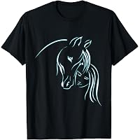 Cavallo Amante Cavalli Bambina Ragazza Equitazione Donne Maglietta