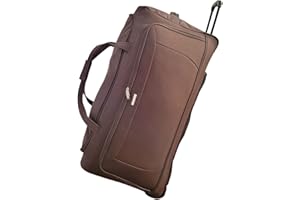 LILOSAC Sac de Voyage à Roulette - Grande Taille - 80 cm de Long - Sac à Roulette 162 L – Sac de Voyage à Roulette (Brun, 80 cm)