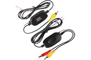 GBKDQQ Auto 2.4G Wireless Video Transmisor y Receptor, Monitor Inalámbrico para Coche de Aparcamiento con Cámara RCA 2.4 Ghz