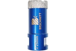 Broca de diamante de 25 mm, BRSCHNITT 1 pieza M14 Sierra perforadora de diamante soldada al vacío para baldosas, gres porcelánico, cerámica, mármol, granito, perforación, adecuada