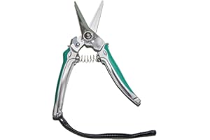 YONGZHAO High Carbon Steel Garden Shear Scissors, 8-Inch Floral Trimming Shear with Serrated Blades, Animal Hoof Trimmer, Japanese Design, Ambidextrous, Blue, Black, Silver