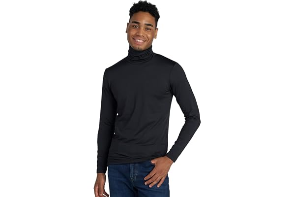 LAPASA Haut Thermique Col Roulé Homme Maillot de Corps à Manches Longues sous-Vêtements Automne-Hiver Chaud M122/M124