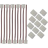 CESFONJER 2 polig LED Strip Connector (10 Stück), 2 Pin Verbindungskabel Verbinder (10 Stück), für 8mm Breit SMD 3528 2835 Ei