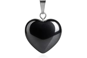 Felicidade Pendentif Cœur en Hématite Naturelle – Pierre Semi-Précieuse Authentique – Bijou Élégant & Protecteur – Énergie, Ancrage & Harmonie – Accessoire Unisexe Durable – Idée Cadeau Symbolique