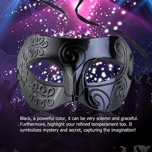 WINOMO Römische Maskerade Maske schwarze venezianische Maske Männer Frauen Kostüm Party Halloween - 5