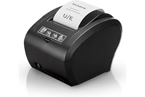 MUNBYN POS Receipt Printer USB Ethernet 80MM Thermal Printer, Black Supermarket Kitchen with Auto Cutter Support Cash Drawer, Windows, Mac, Linux, and Chrome OS