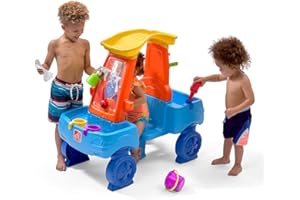 STEP2 Car Wash Splash Center Auto Wasserspieltisch | Großer Wassertisch mit 13-teiligem Zubehörset | Garten Wasser Spielzeug für Kinder