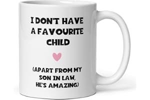 Confidently Quirky - Favourite Child Son In Law White Mug, Funny Mother in Law Birthday Gift, Joke Girlfriend's Mum Gift, Mot