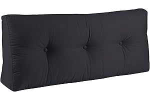 BIONIK BY BIOKINDER Original Rückenkissen von BioKinder | 100 x 40 cm | Loungekisse, Rückenpolster, Keilkissen, Sofakissen, Palettenkissen | 100% Baumwolle in Dunkelgrau