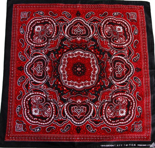 Bestellmich / Kopftücher Rojo Negro Pañuelo Bandana Pañuelo Biker Deportes Toalla Tocado