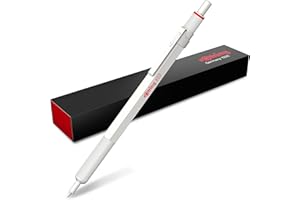 rOtring 600 Metallic Ballpoint Pen | Medium Point | Black Ink | Pearl White Barrel with Non-Slip Knurled Grip | Refillable | 1 Count