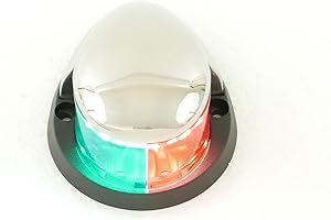 MiDMarine Stainless Steel LED Bi-Color (Red/Green) Boat Bow Navigation Light 12V