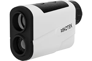 NIKOTEK Buscador de rango de golf con pendiente, 1000 m/1093 yardas recargable, bloqueo de bandera, medición de escaneo para golfistas, funda de transporte